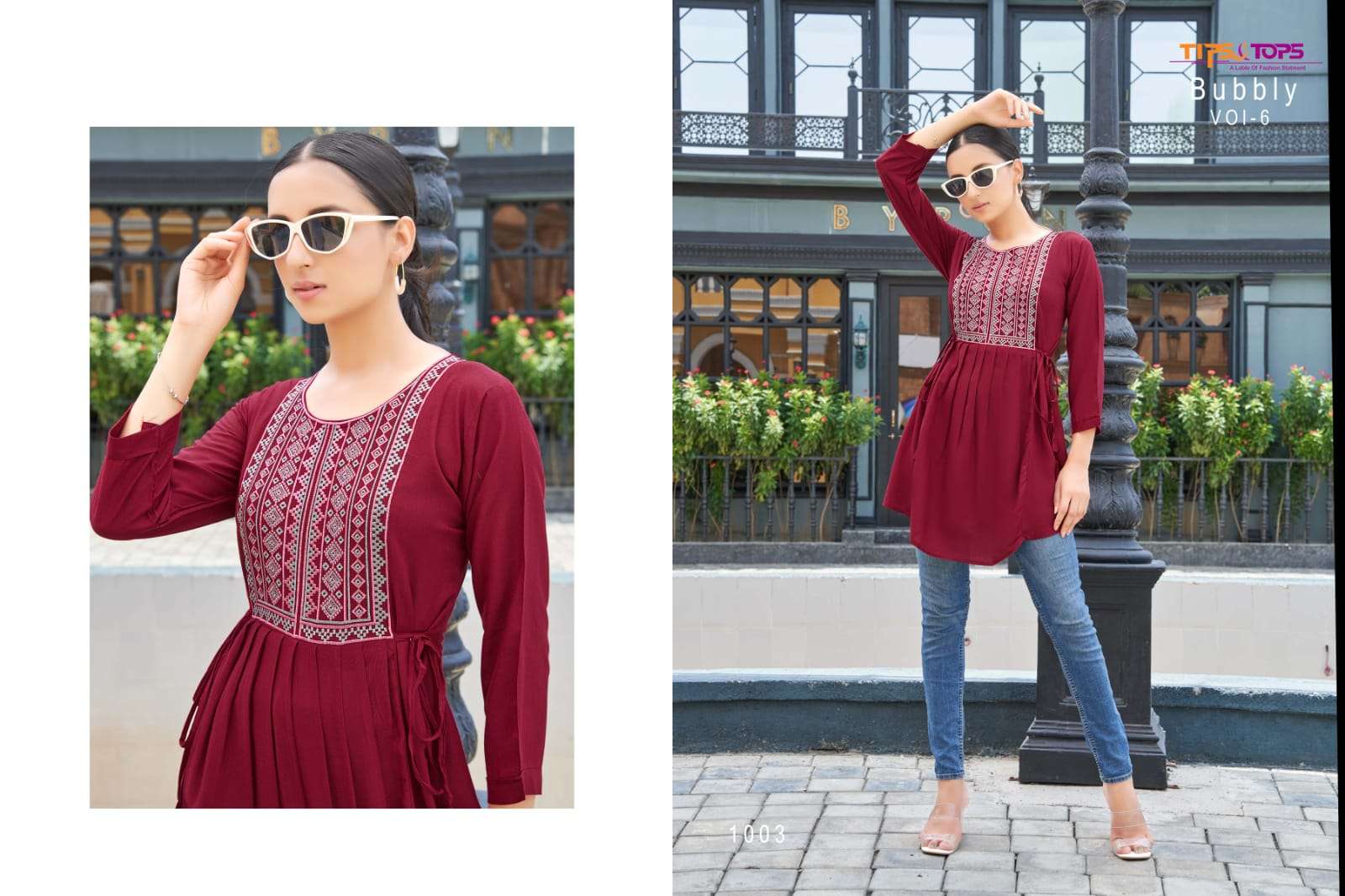 Tips & Tops-Bubbly Vol 06-Rayon-Slub-Embroidery-Work-Western-Short-Top-03